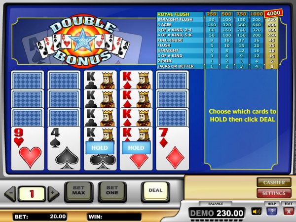 Double bonus video poker trainer