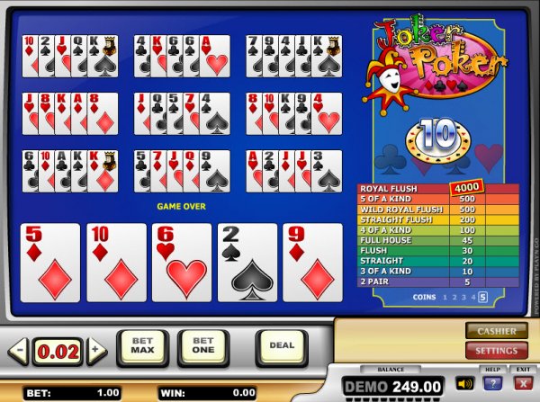 Joker Poker 10 Hands