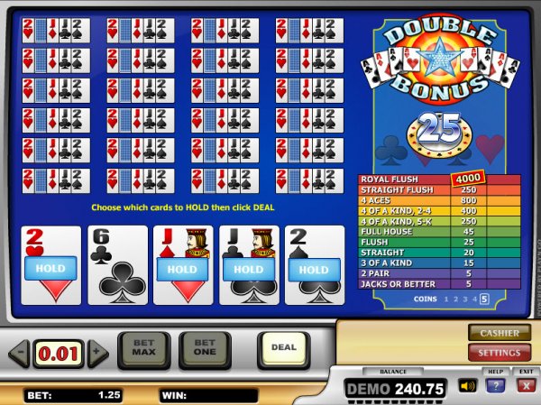 Double Bonus Poker 25 Hands