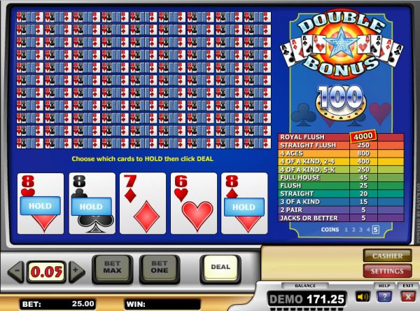 Double Bonus Poker 100 Hands