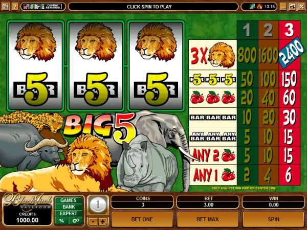 Preview the Big 5 classic slots
