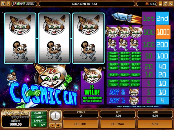 Preview of Cosmic Cat slots by Microgaming