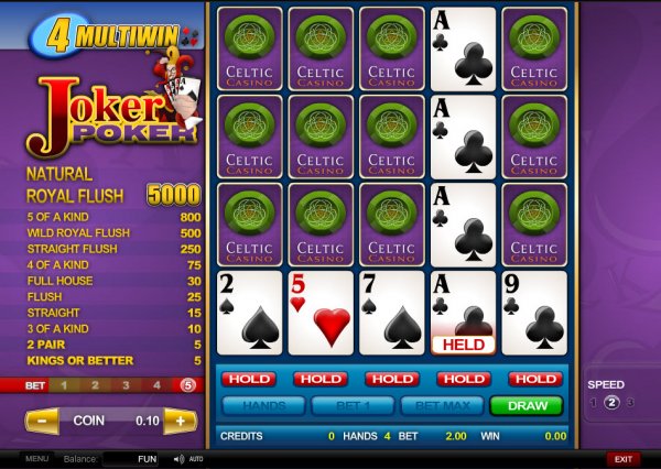 Joker Poker 4 Hand