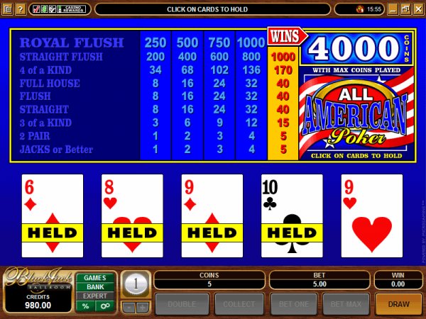 All American Poker screenshot (Microgaming)
