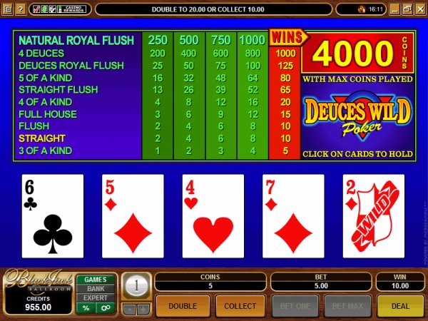 Deuces Wild Video Poker from Microgaming
