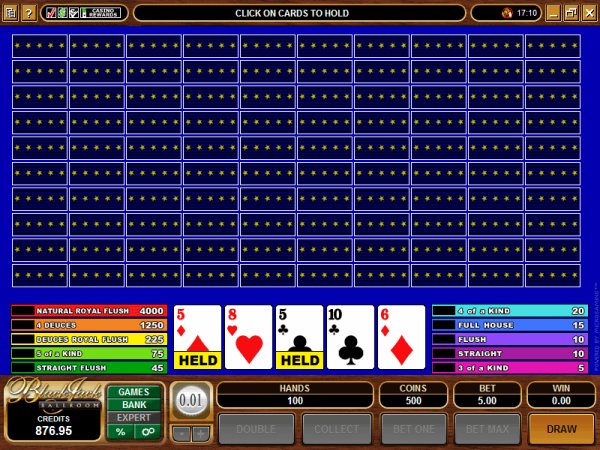 Deuces Wild - 100 hand video poker