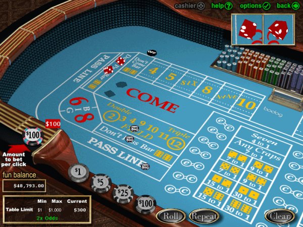 Preview of Craps at BoDog Casino (RTG)