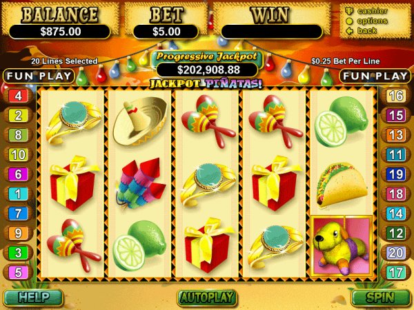 Preview of the slots game Jackpot Pinatas