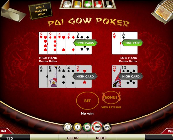 caesars palace pai gow poker