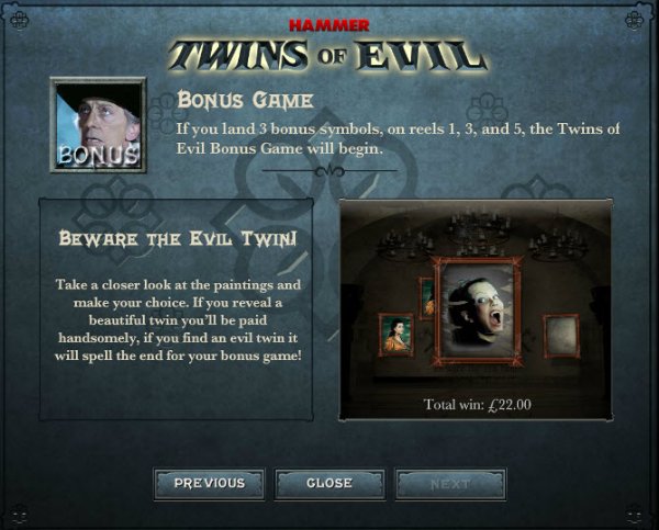 Twins of Evil Bonus Game