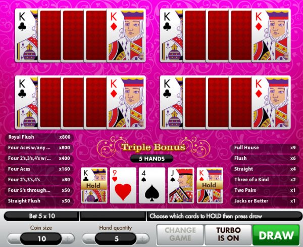 Triple Bonus Video Poker