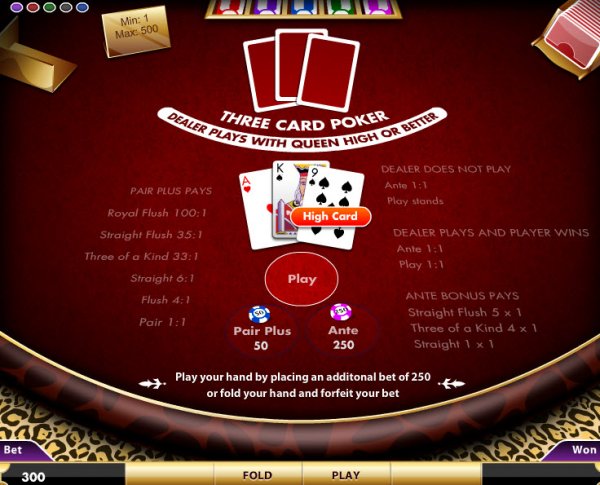 free three card poker games online wizard