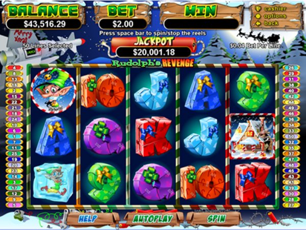 Screenshot of Rudolph's slots in action.
