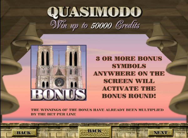 Quasimodo Progressive Slots Bonus