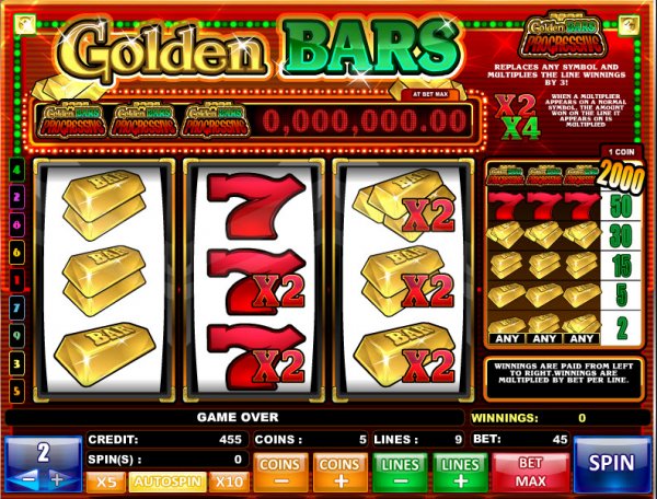 Golden Bars Progressive Reel Slots