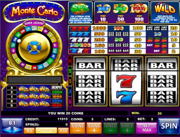 Monte Carlo Slots Game