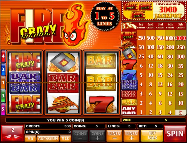Fire Crazy Slots Big Spin