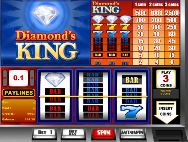 Diamond's King Slots Win